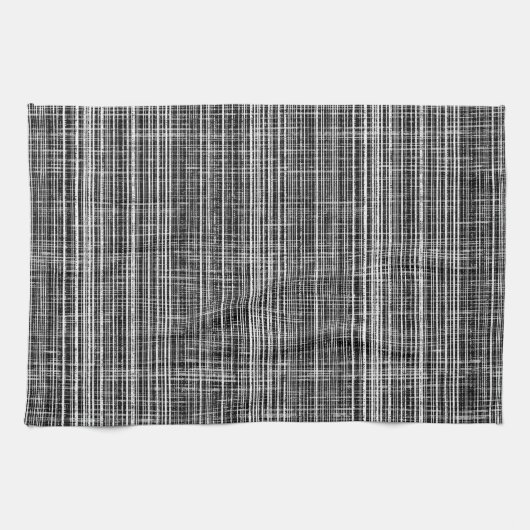 Zwart, wit en grijs Check Pattern Theedoek (Horizontaal)