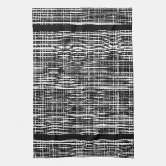 Zwart, wit en grijs Check Pattern Theedoek (Verticaal)