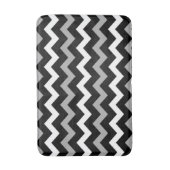 Zwart wit en grijs Chevron Print Patroon Badmat (Voorkant Verticaal)