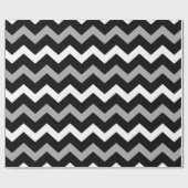 Zwart wit en grijs Chevron Print Patroon Cadeaupapier (Vlak)