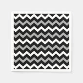 Zwart wit en grijs Chevron Print Patroon Servet (Voorkant)