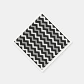 Zwart wit en grijs Chevron Print Patroon Servet (Hoek)