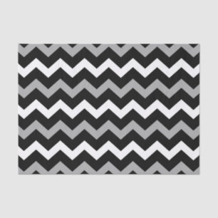 Zwart wit en grijs Chevron Print Patroon Tissuepapier