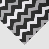 Zwart wit en grijs Chevron Print Patroon Tissuepapier (Detail)
