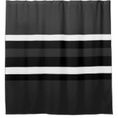 Zwart, wit en grijs douchegordijn (Voorkant)