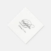 Zwart Wit en Grijs Fantasie Monogram Servet (Hoek)