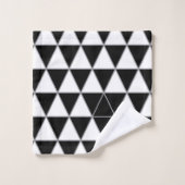 Zwart, wit en grijs geometrisch driehoekpatroon. bad handdoek (Wasdoekje)