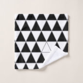 Zwart, wit en grijs geometrisch driehoekpatroon. bad handdoek (Wasdoekje)