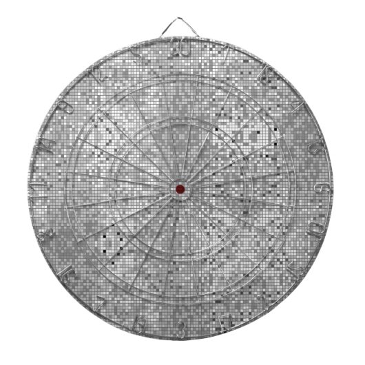 Zwart wit en grijs geometrisch patroon dartbord (Voorkant)