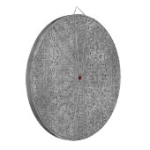 Zwart wit en grijs geometrisch patroon dartbord (Voorkant Links)