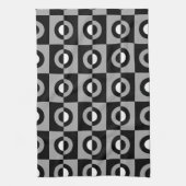 Zwart, wit en grijs geometrisch patroon theedoek (Verticaal)