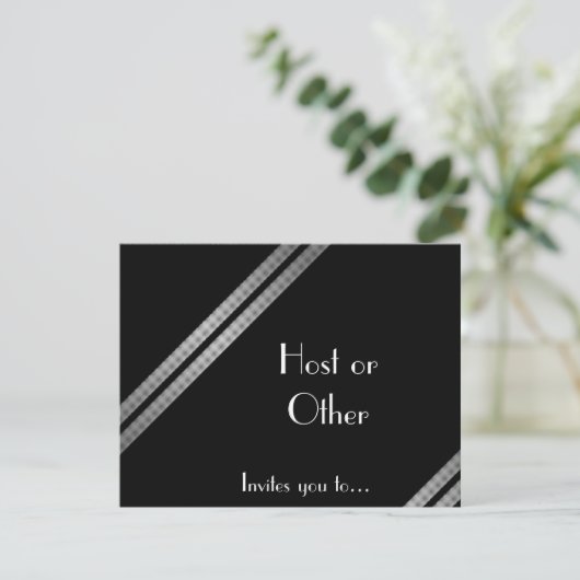 Zwart wit en grijs gestreept kaart (Staand voorkant)