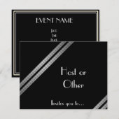 Zwart wit en grijs gestreept kaart (Voorkant / Achterkant)