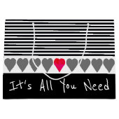 Zwart wit en grijs groot cadeauzakje (Voorkant)