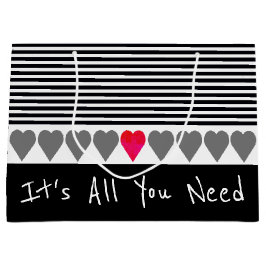 Zwart wit en grijs groot cadeauzakje