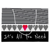 Zwart wit en grijs groot cadeauzakje (Achterkant)