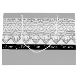 Zwart wit en grijs groot cadeauzakje