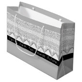Zwart Wit En Grijs Groot Cadeauzakje (Voorkant Gekanteld)
