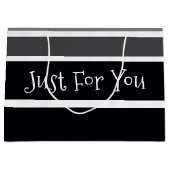 Zwart wit en grijs groot cadeauzakje (Voorkant)