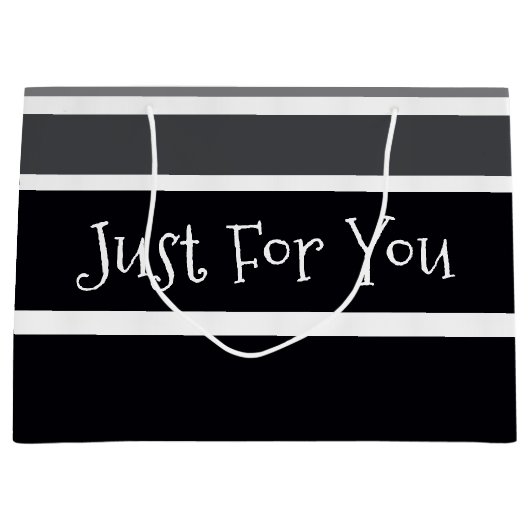 Zwart wit en grijs groot cadeauzakje (Voorkant)