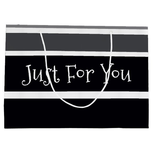 Zwart wit en grijs groot cadeauzakje (Achterkant)