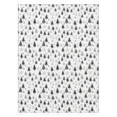 Zwart, wit en grijs kerstboom patroon tafelkleed (Voorkant)