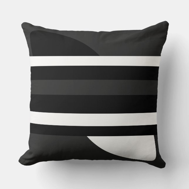 Zwart, wit en grijs kussen (Voorkant)