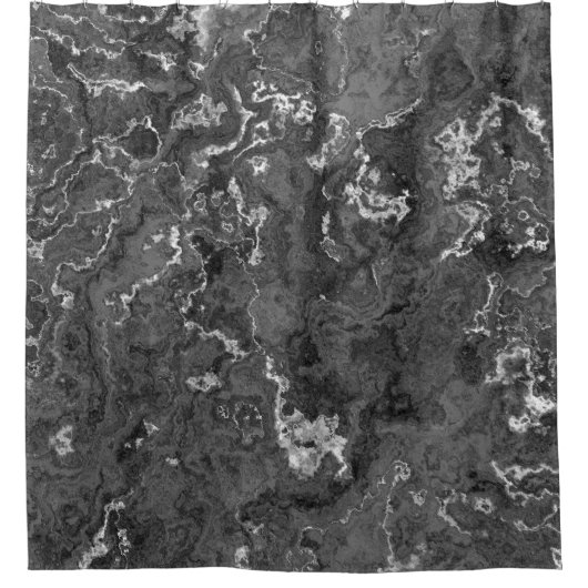 Zwart, wit en grijs marmer abstract douchegordijn (Voorkant)