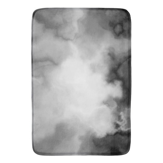 Zwart, wit en Grijs Marmered Abstract Badmat (Voorkant Verticaal)