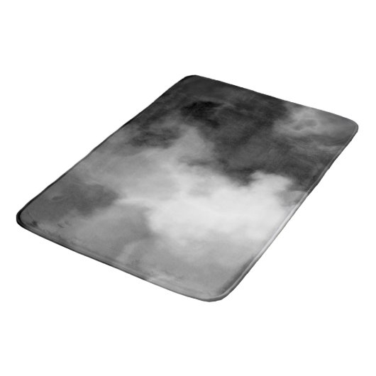 Zwart, wit en Grijs Marmered Abstract Badmat (Gekanteld)