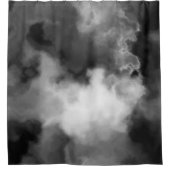 Zwart, wit en Grijs Marmered Abstract Douchegordijn (Voorkant)