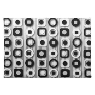 Zwart wit en grijs modern patroon placemat