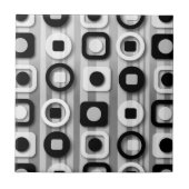 Zwart wit en grijs modern patroon tegeltje (Voorkant)