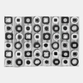 Zwart wit en grijs modern patroon theedoek (Horizontaal)