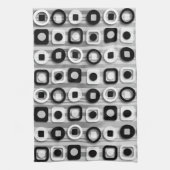 Zwart wit en grijs modern patroon theedoek (Verticaal)