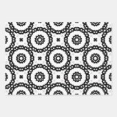 Zwart wit en grijs mozaïekboho geometrische patron inpakpapier vel (Voorkant 3)