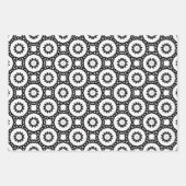 Zwart wit en grijs mozaïekboho geometrische patron inpakpapier vel (Voorkant)