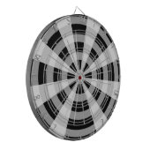 Zwart, wit en grijs patroon dartbord (Voorkant Links)