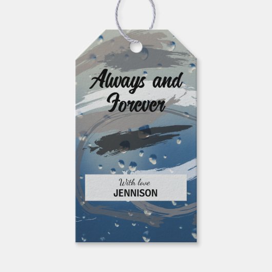 Zwart, wit en grijs penseelstreek altijd en voor a cadeaulabel (Voorkant)