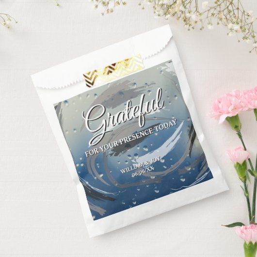 Zwart, wit en grijs penseelstreek dankbaar bedankzakje (Gezegeld)