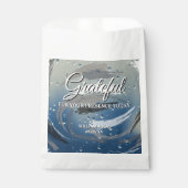 Zwart, wit en grijs penseelstreek dankbaar bedankzakje (Voorkant)