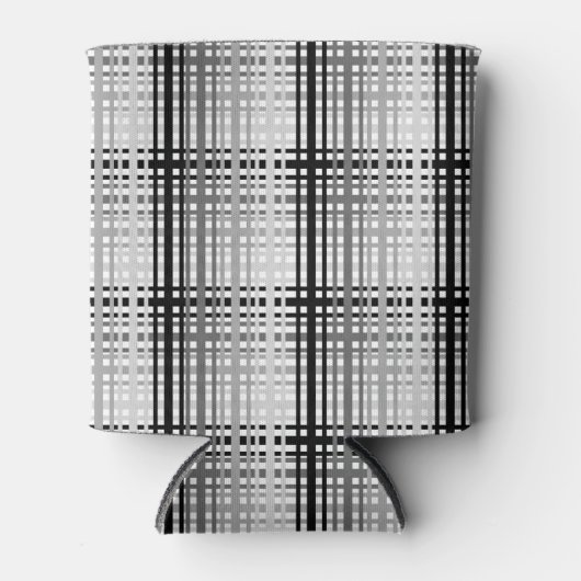 Zwart, Wit en Grijs Plaid Foam Koelbox Blikjeskoeler (Voorkant)