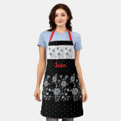 Zwart Wit en Grijs Schort (Gedragen)