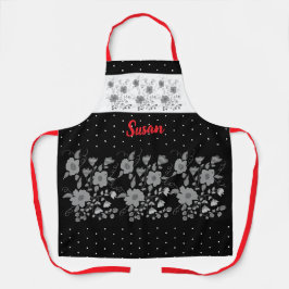 Zwart Wit en Grijs Schort
