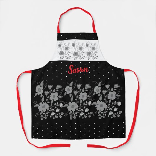 Zwart Wit en Grijs Schort (Voorkant)