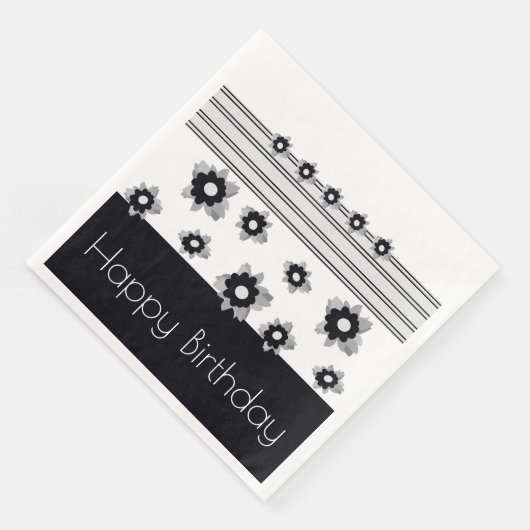 Zwart wit en grijs servet (Hoek)