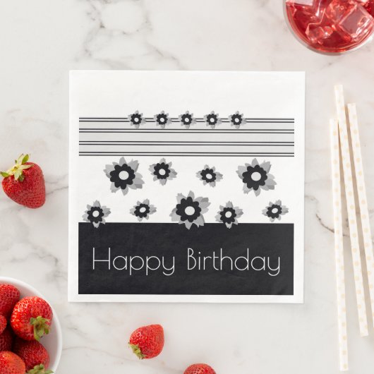 Zwart wit en grijs servet (Insitu)