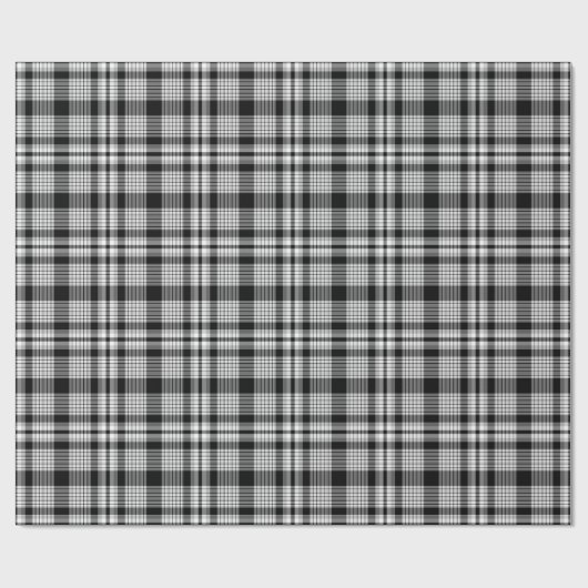 Zwart wit en grijs speldenstang cadeaupapier (Vlak)