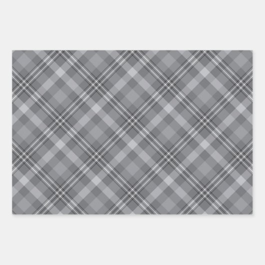 Zwart wit en grijs speldenstang inpakpapier vel (Voorkant)