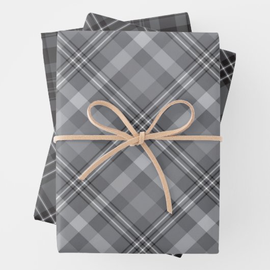 Zwart wit en grijs speldenstang inpakpapier vel (In situ)